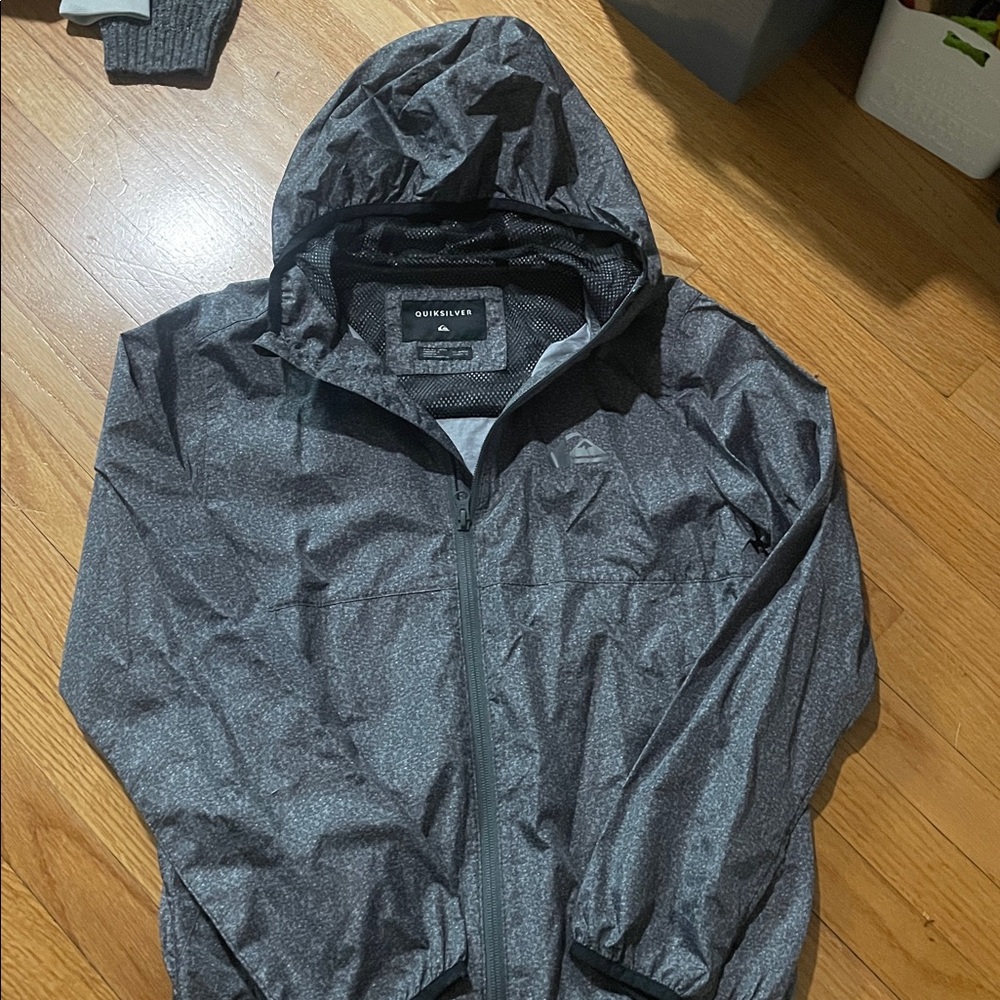 Quicksilver Charcoal Hooded Jacket/rain coat